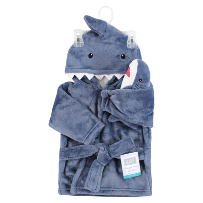 Hudson Baby Unisex Baby Plush Bathrobe and Toy Set