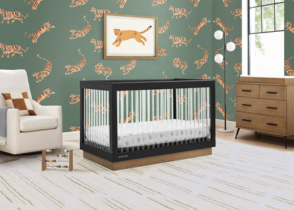 Delta Children James Acrylic 4-in-1 Convertible Crib - Greenguard Gold Certified, Midnight Grey/Acorn