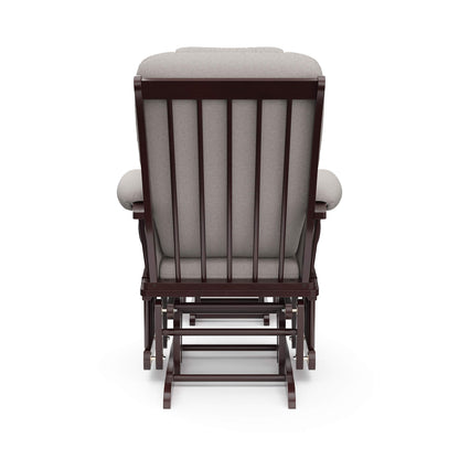Storkcraft Tuscany Custom Glider and Ottoman with Free Lumbar Pillow (White/Slate Gray Swirl) - Cleanable Upholstered Comfort Rocking Nursery Chair with Ottoman