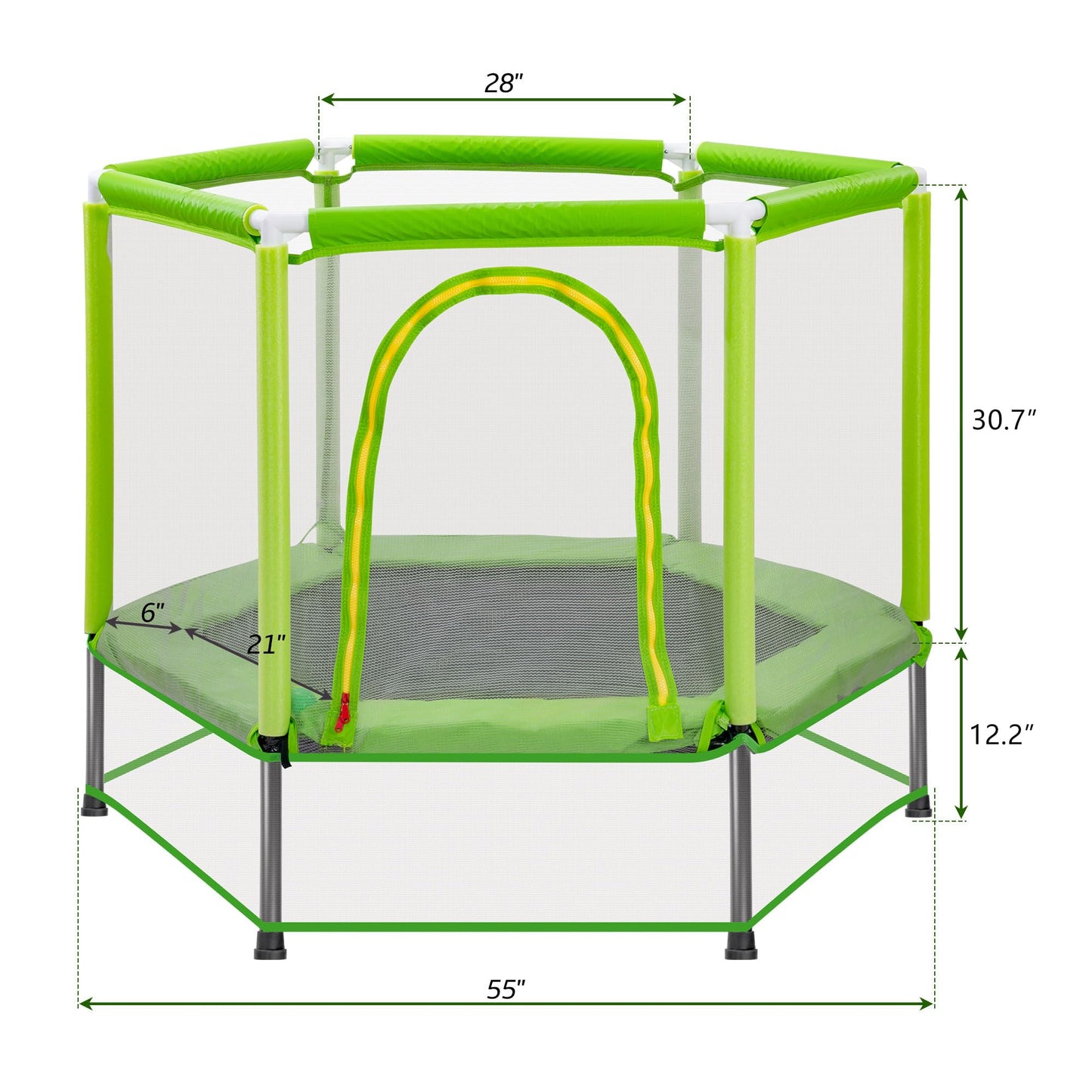 Merax 55" Mini Trampoline for Kids, 4.5FT Indoor Outdoor Toddler Trampoline with Safety Enclosure Net and Pit Balls Baby Small Trampoline Birthday Gifts for Girl and Boy Age 3 Months and up,