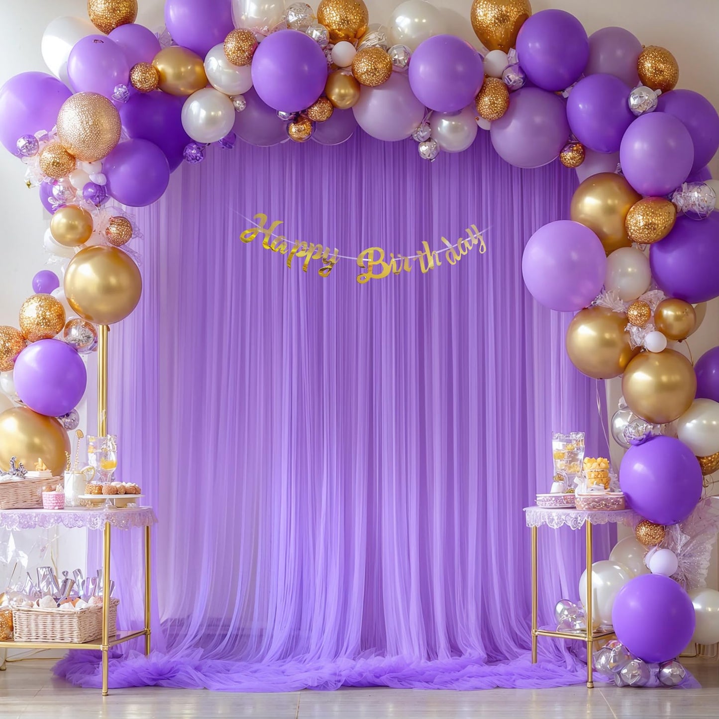 Champagne Tulle Backdrop Curtain for Parties Wedding 10ft×8ft Champagne Sheer Backdrop Curtains for Baby Shower Bridal Shower Reception Birthday Party Christmas Photoshoot Decorations 2 Panels