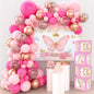 Pink Butterfly Baby Shower Decorations for Girl，Pink Balloon Garland Arch Kit，Pink Butterfly Baby Boxes and Butterfly Backdrop Kit for Baby Shower Butterfly Decorations Birthday Party Decor