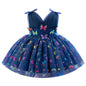 IDOPIP Toddler Baby Girls Shiny Butterfly Tutu Dress Princess Birthday Party Pageant Flower Girl Wedding V-Backless Dresses
