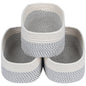 CubesLand Off White Small Storage Baskets for Shelves, Closet Organization Storage Bins Empty Gift Basket Baby Nursery Woven Baskets for Organizing, Rectangular Clothes Closet Shelves Baskets 3 Packs