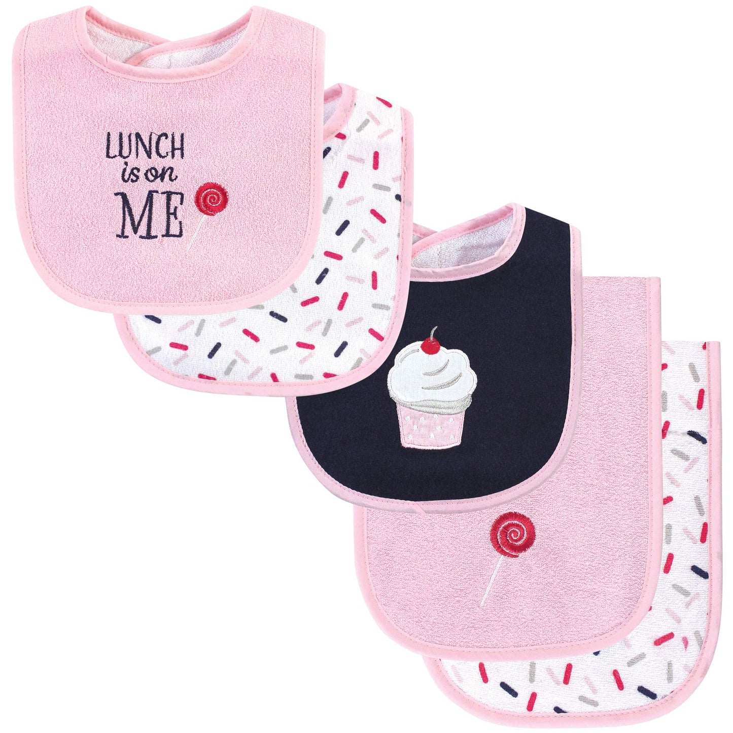 Hudson Baby Unisex Baby Cotton Terry Bib and Burp Cloth Set, Dinner Date, One Size