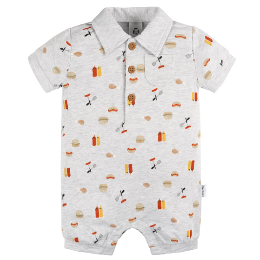 Gerber Baby Boys' Cotton Polo Romper