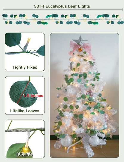 suddus Vine with Fairy Lights Battery Operated, 33ft 100 LED Ivy String Lights with Remote, Leaf Lights for Bedroom, Room, Wall, Garden, Party, Wedding Decor (Warm White)