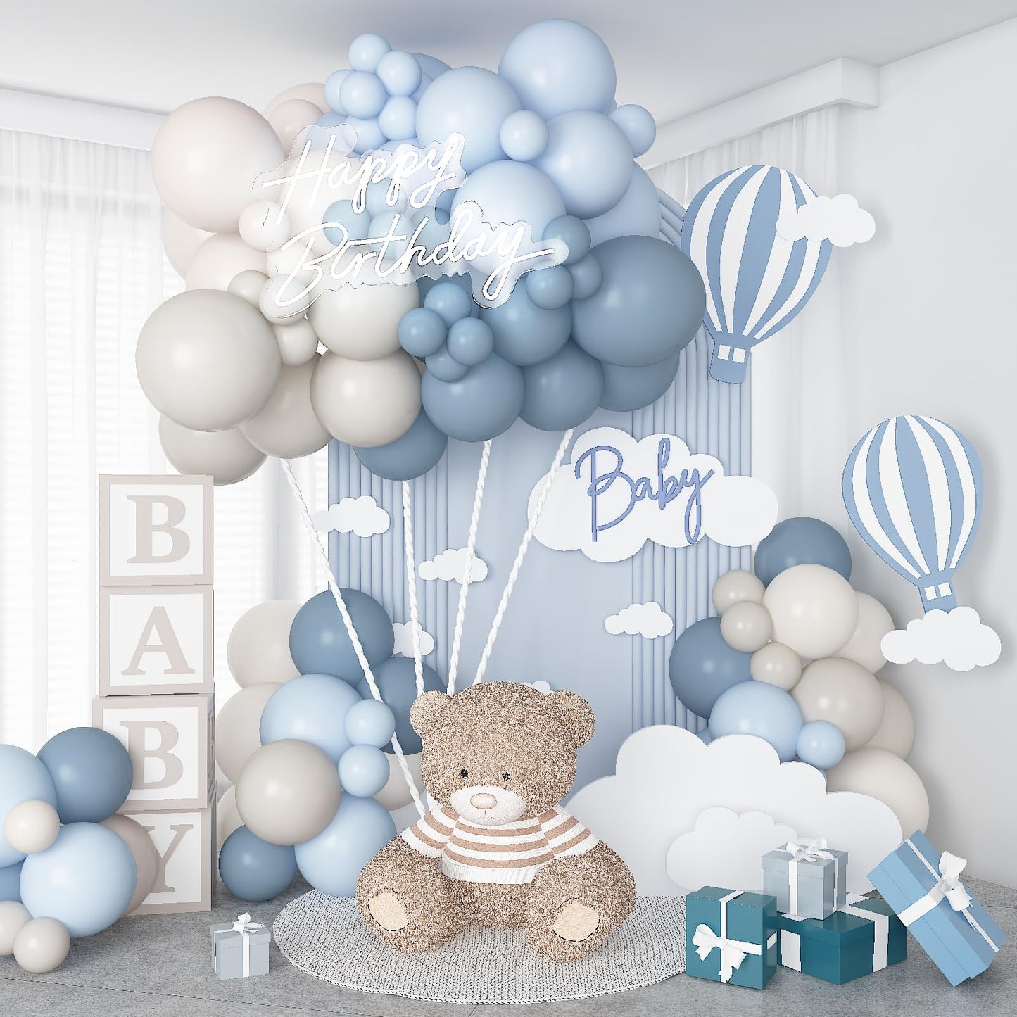 Neutral Balloons Arch Kit, Pink Beige Boho Balloons Garland with Double Stuffed Sand White Balloon for Baby Shower Birthday Wedding Bridal Shower Party Decorations