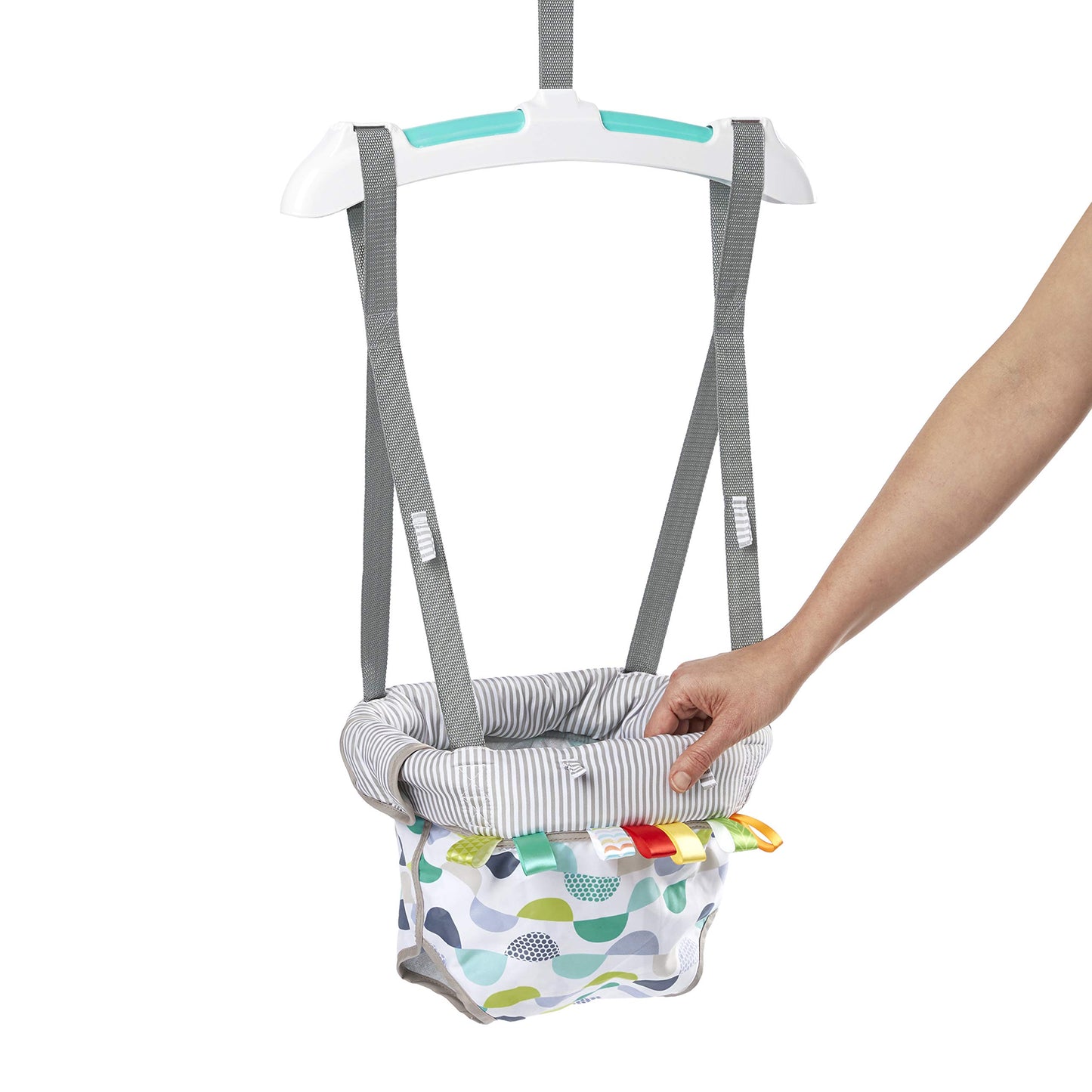 Bright Starts Bounce 'n Spring Deluxe Door Jumper for Baby with Adjustable Strap, 6 Months and Up, Max Weight 26 lbs