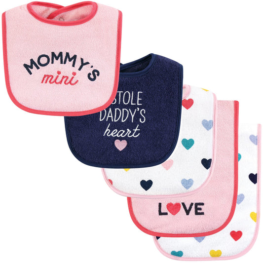 Hudson Baby Unisex Baby Cotton Terry Bib and Burp Cloth Set, Dinner Date, One Size