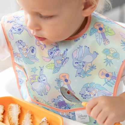 Bumkins Disney Bibs for Girl or Boy, SuperBib Baby and Toddler 6-24 Months, Essential Must Have for Eating, Feeding, Baby Led Weaning, Mess Saving Waterproof Soft Fabric, 3-pk Pooh Bear and Friends