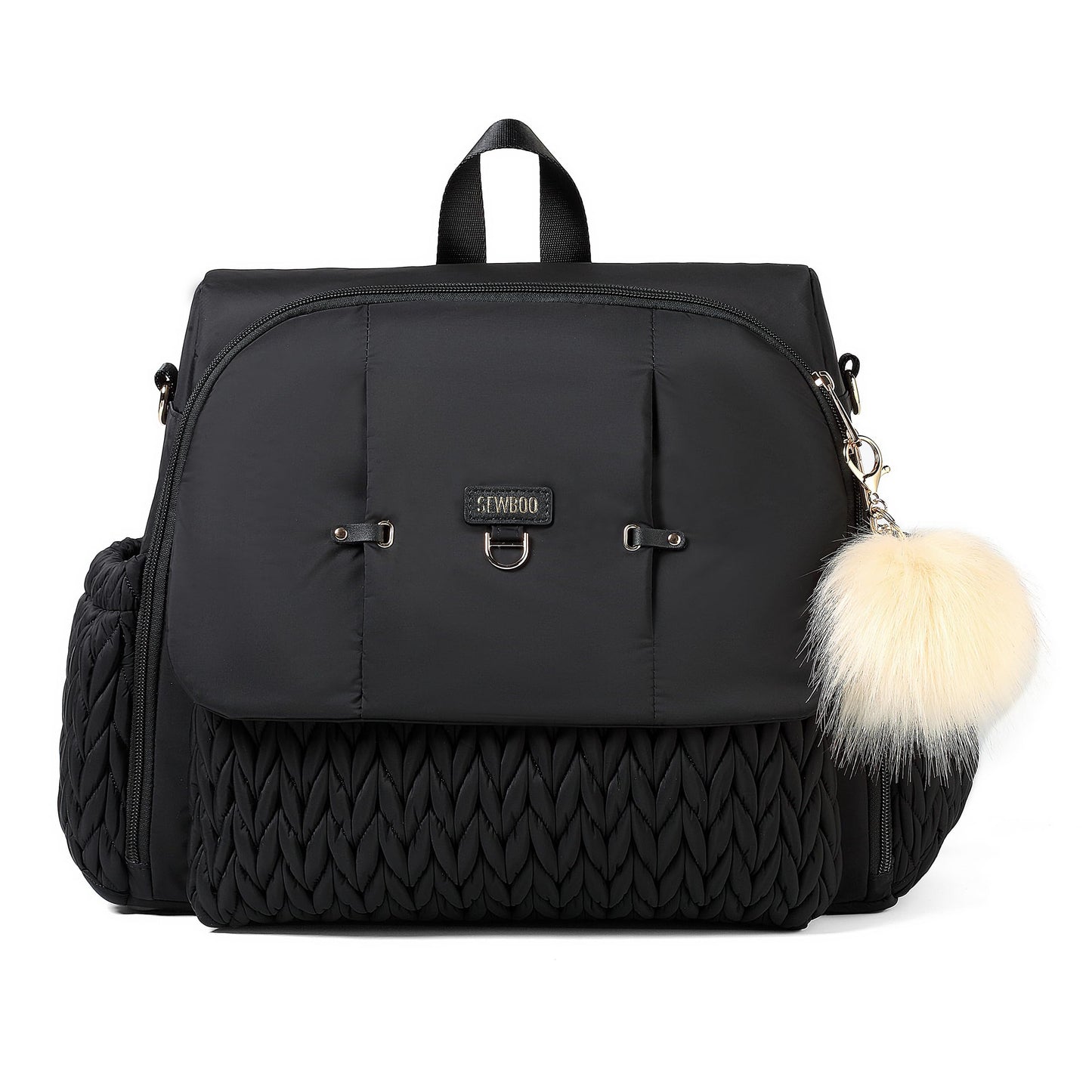 Allie Backpack Stylish Diaper Bag,Travel Baby Bag with Insulated Pockets,Changing Pad, Stroller Clips, Shoulder Strap (Black)