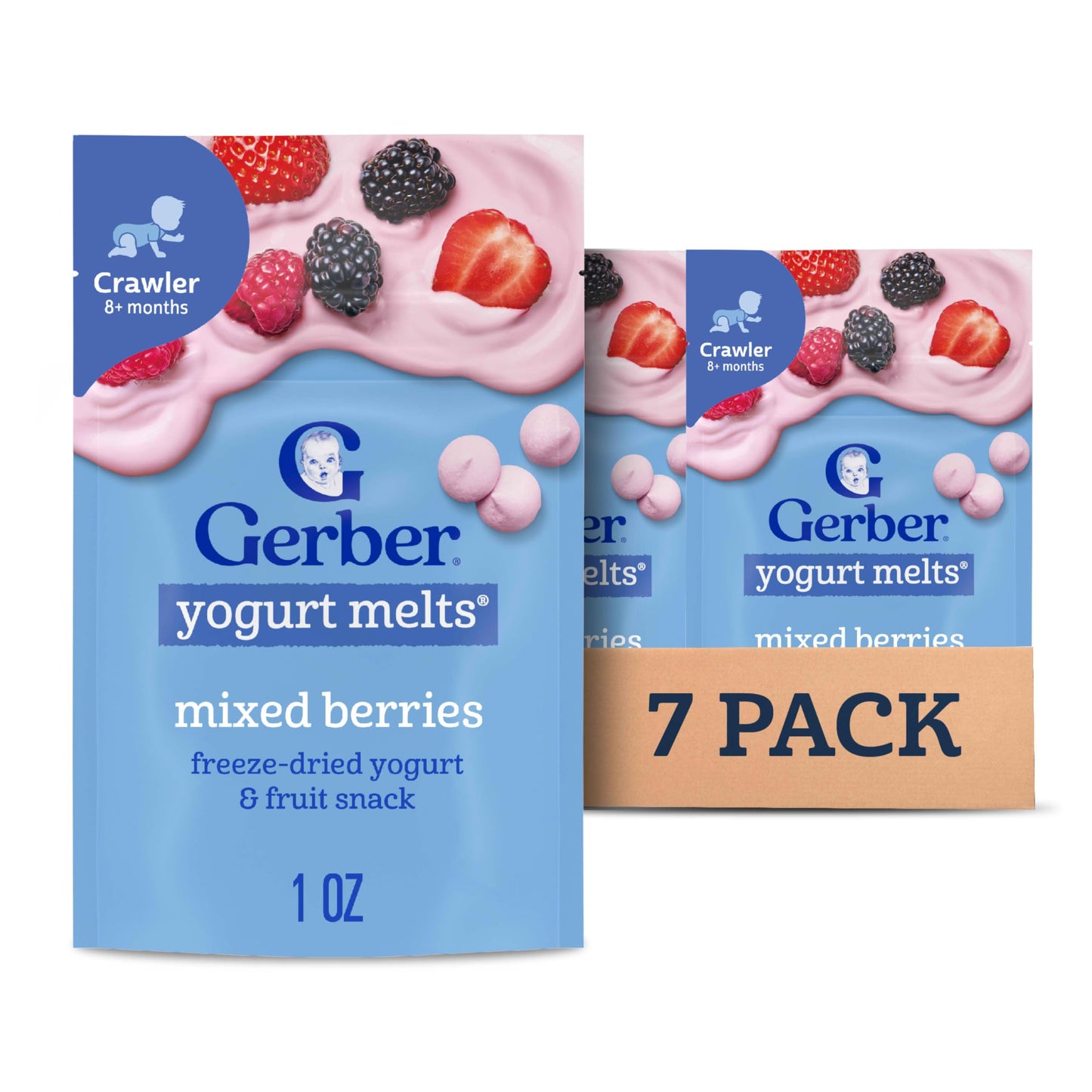 Gerber Baby Snacks Yogurt Melts, Strawberry, 1 Ounce (Pack of 7)
