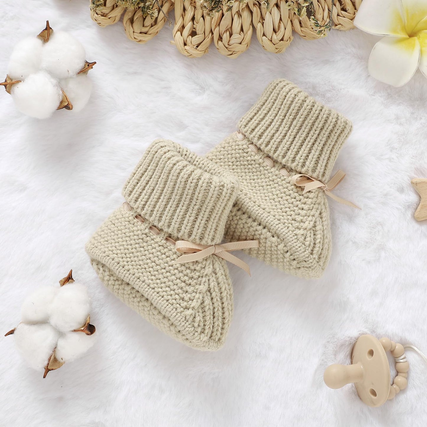 mimixiong Baby Booties Newborn Infant Sock Shoes Hand Knitting Crochet Boy and Girl Cozy Shoes