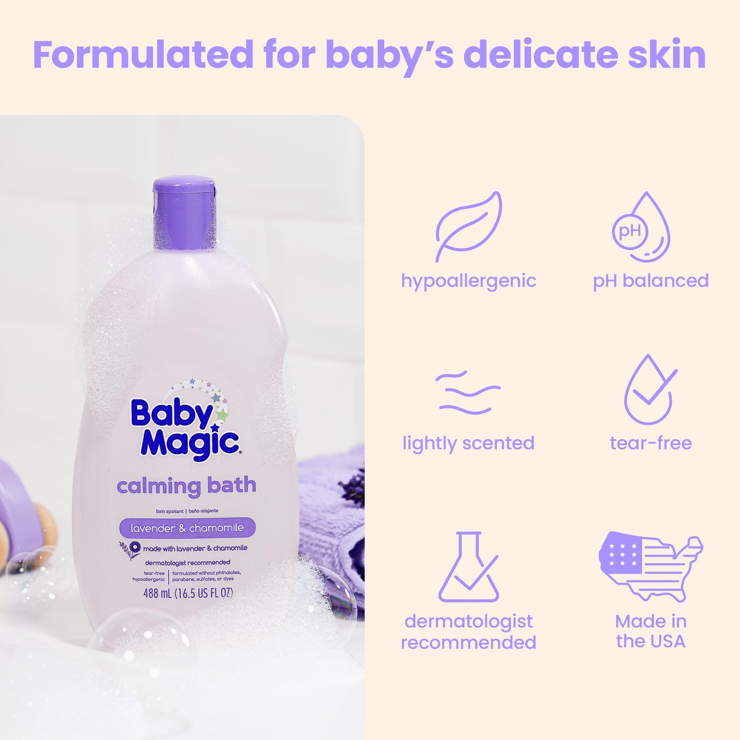 Baby Magic Calming Baby Bath, 16.5 Fl Oz