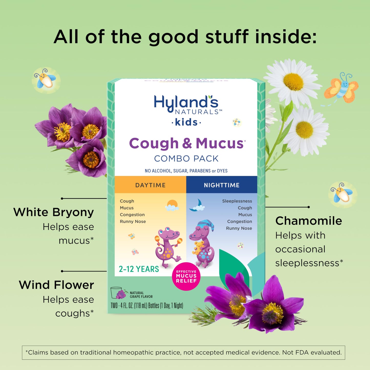 Hyland's Kids Nighttime Organic Cough Syrup and Immune Support with Agave, Elderberry and Pomegranate, Soothes Cough, and Supports Immunity, 4 Fl. Oz.