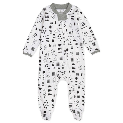 HonestBaby Sleep & Play Footed One-Piece Pajama Sleeper 100% Organic Cotton, Baby Boys