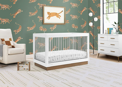 Delta Children James Acrylic 4-in-1 Convertible Crib - Greenguard Gold Certified, Midnight Grey/Acorn