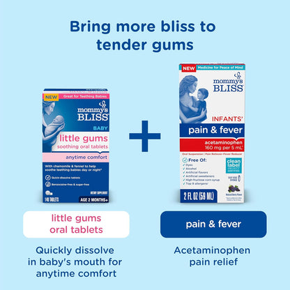 Mommy's Bliss Organic Little Gums Soothing Massage Gel Day and Night Combo, Great for Teething Babies, Age 2 Months+, Sugar Free, Mild & Sweet Flavor, 2 - 0.53 Oz Tubes (Pack of 1)