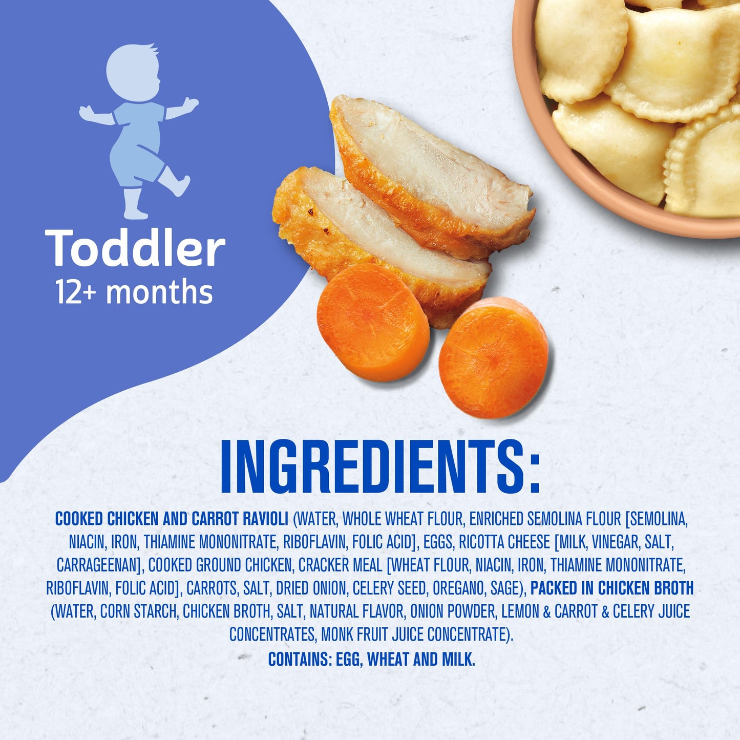 Gerber Pick-Ups Chicken and Parmesan Cheese Ravioli in Tomato Sauce Toddler Meals, 4.5 Oz Tray (Pack of 8)