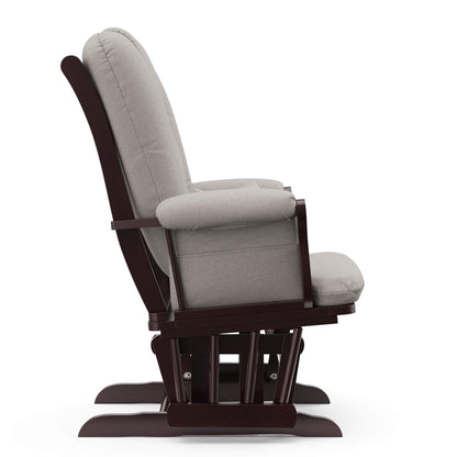 Storkcraft Tuscany Custom Glider and Ottoman with Free Lumbar Pillow (White/Slate Gray Swirl) - Cleanable Upholstered Comfort Rocking Nursery Chair with Ottoman