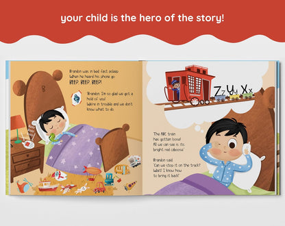 The ABC Train - ABC Book - Alphabet Learning for Toddlers 1-3 - Personalized Children's Book