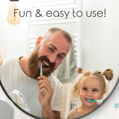 Cherish Baby Care Baby Toothbrush & Toddler Toothbrush Set (0-2 Years) - BPA-Free & Safety-Tested, 2023 Award Winner, Food-Grade Silicone (Teal)