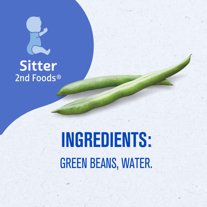 Gerber 2nd Food Baby Food Green Bean Puree, Natural & Non-GMO, 8 Ounce, 2 Count (Pack of 8)