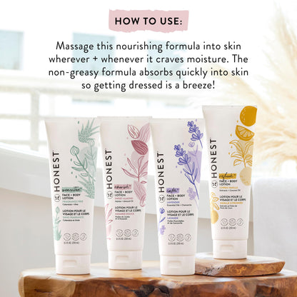 The Honest Company 2-in-1 Cleansing Shampoo + Body Wash and Face + Body Lotion Bundle | Gentle for Baby | Naturally Derived | Lavender Calm, 18.5 fl oz
