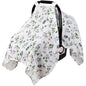 Rquite Car Seat Cover, Muslin Cotton Infant Car Seat Canopy, Breathable Baby Carrier Cover, Summer Stroller Sun Shade, Flower
