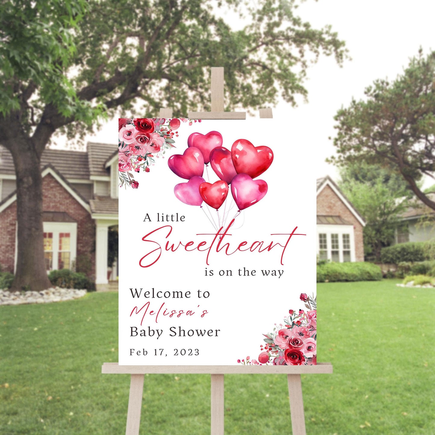 Personalized A Little Snowflake Is On The Way Welcome Sign, Pink, Girl, Winter Baby Shower Canvas