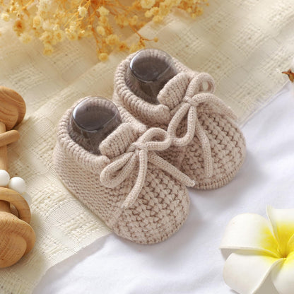 DovFanny Baby Booties Newborn Baby First Shoes Cozy Warm Knit Soft Booties for Toddler Infant Boy Girl