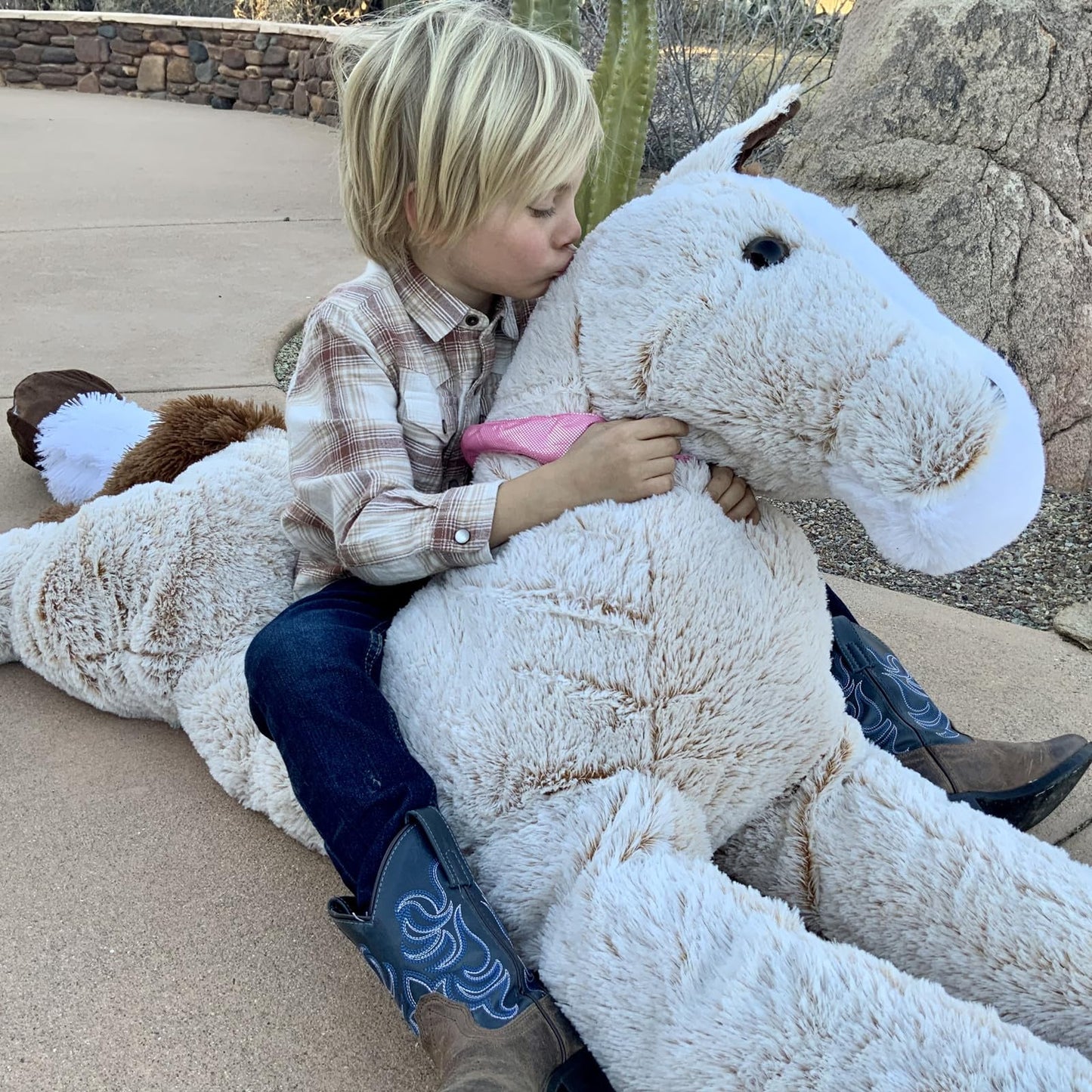 Tezituor 47 Inch Giant Horse Stuffed Animal, 4ft Realistic Chocolate Stuffed Horse Plush Toy, Hugging Soft Horse Pony Plush Pillow for Boys Girls,