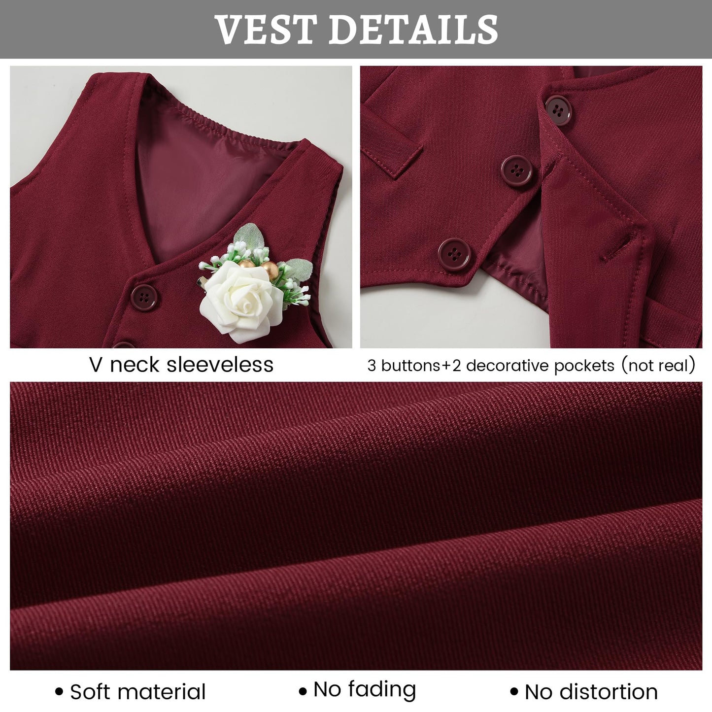 SANMIO Baby Boy Clothes Suits Infant Gentleman Outfit Collared Dress Shirt+Vest+Tie+Corsage+Pants 5Pcs Baby Suit Sets