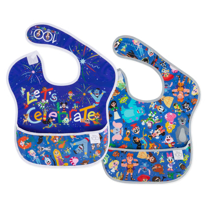Bumkins Disney Bibs for Girl or Boy, SuperBib Baby and Toddler 6-24 Months, Essential Must Have for Eating, Feeding, Baby Led Weaning, Mess Saving Waterproof Soft Fabric, 3-pk Pooh Bear and Friends
