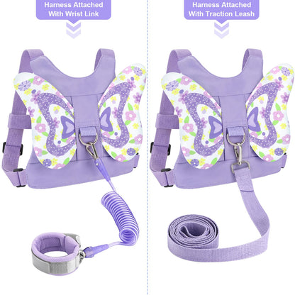 Accmor 3 in 1 Toddler Harness Leashes + Anti Lost Wrist Link, Kids Harness Children Leash for Girls, Child Anti Lost Leash Baby Cute Harness Belt Strap Hold Kids Close While Walking