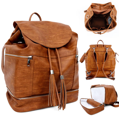 Citi Collective Journey Pearl Vegan Leather Diaper Bag Backpack | Elegant, Multifunctional, Travel Diaper Bag with Changing Pad, Stroller Straps & Insulated Bottle Pockets.