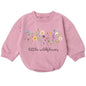 Wildflower Baby Girl Romper - First Birthday Outfit Flower Newborn Bubble Toddler Infant Long Sleeve One-piece Gifts
