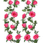 Felice Arts 2 Pack Pink Artificial Rose Garland Each 6.5FT Fake Rose Vine Hanging Floral Garland for Wedding Flowers Table Centerpiece Arrangement Baby Shower Decor