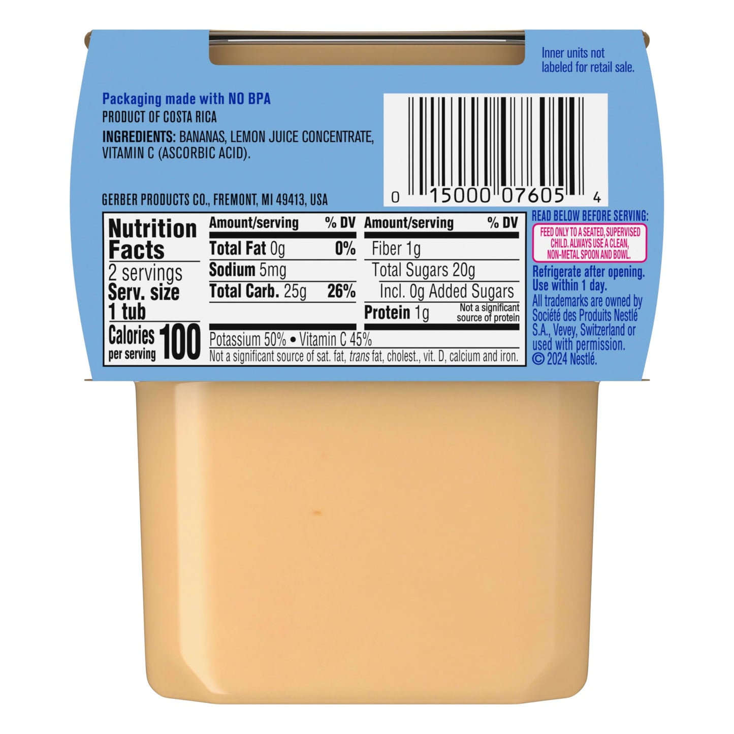 Gerber Baby Food Power Blend Apple Chicken, 4 Oz, 2 Ct Tubs