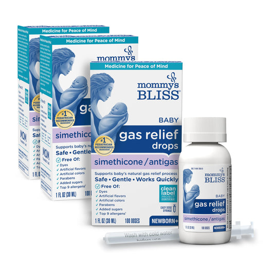 Mommy's Bliss Gas Relief Drops Bottle, Simethicone Drops for Infants, Relieves Stomach Discomfort, Safe & Gentle, Ginger Flavor, 1 Fl Oz (Pack of 1)