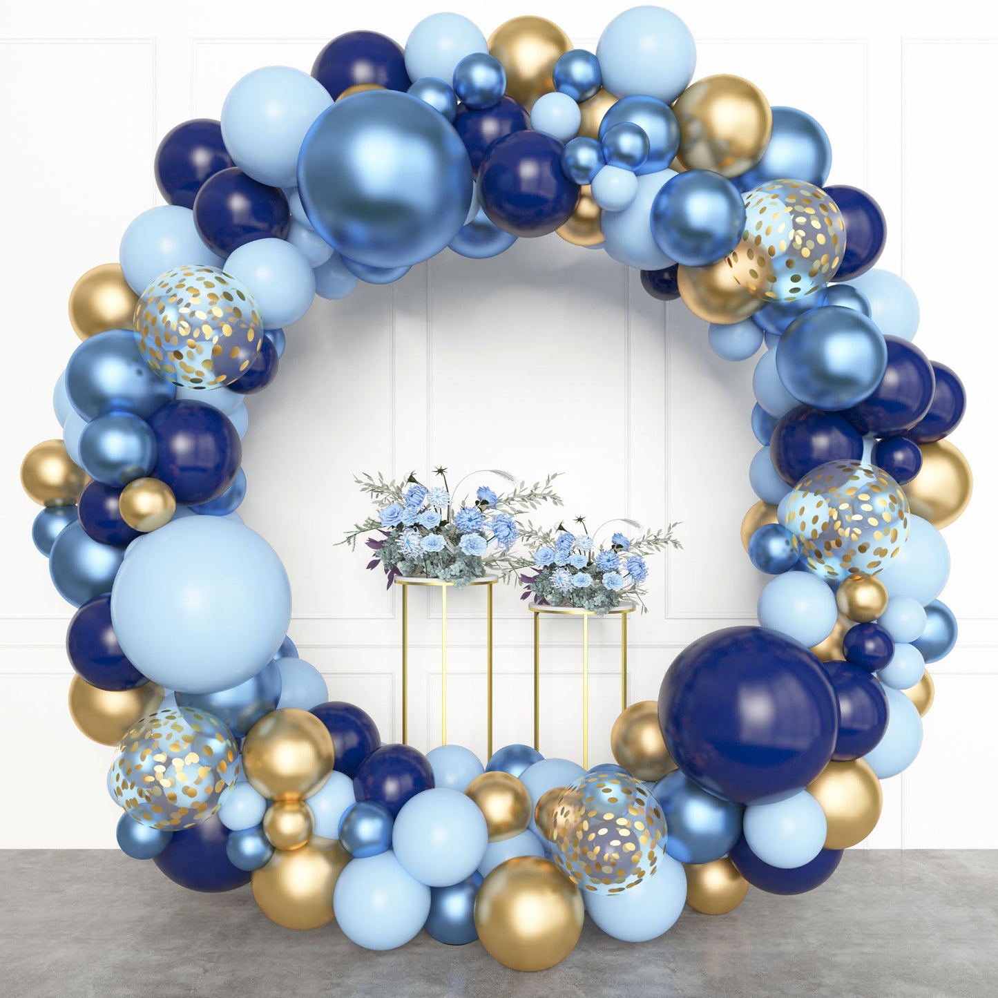 Amandir 153pcs Sage Green Balloon Garland Arch Kit, Different Sizes 18 12 10 5 inch Green Blush Gold Latex Metallic Confetti Gold Balloons for Birthday Baby Shower Wedding Safari Forest Decorations