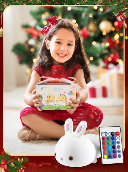 One Fire Night Light for Kids Bunny Cute Lamp, Kawaii 16 Colors Kids Night Light Baby Night Light Lamp, Rechargeable Toddler Night Light for Baby Nursery Night Light,Kids Lamp Nightlight for Kids Room