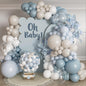 Dusty Blue Balloons Garland Arch Kit 139Pcs Fog Blue White Sand Balloons for Baby Shower Birthday Bear Theme Wedding Bride Anniversary Gender Reveal Party Decorations for Boy Girl Adult