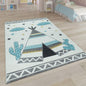 Kids Rug with Cute Animals on a Hot Air Balloon Ride in Pastel, Size: 2'8" x 4'11"