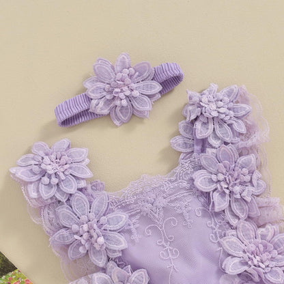 Mubineo Baby Girl Summer Clothes Lace Romper Skirt Dress Princess Outfits Sleeveless Flower Newborn Outfit