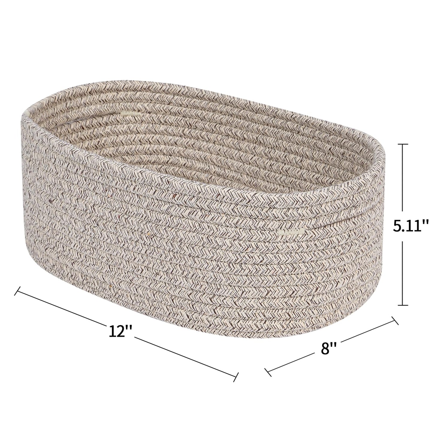 CubesLand Off White Small Storage Baskets for Shelves, Closet Organization Storage Bins Empty Gift Basket Baby Nursery Woven Baskets for Organizing, Rectangular Clothes Closet Shelves Baskets 3 Packs