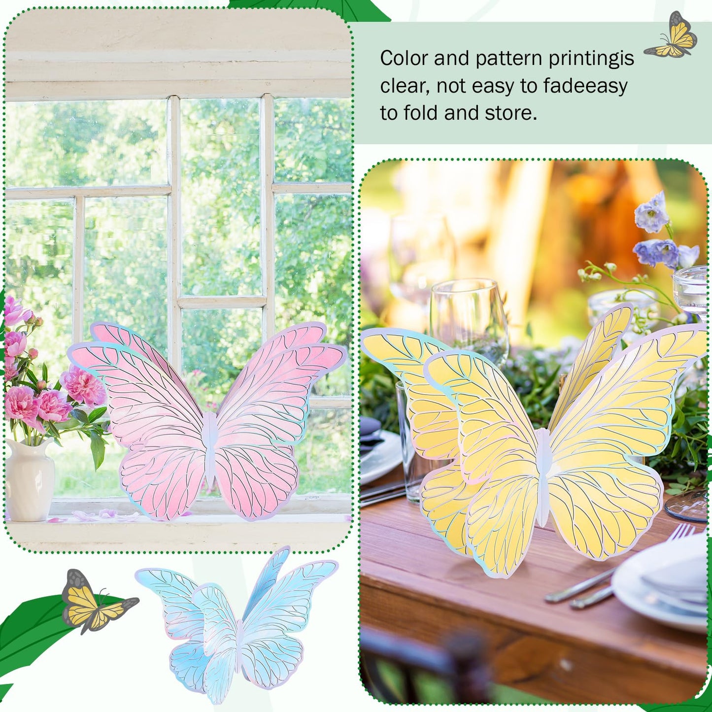 Yexiya 15 Pieces Butterfly Table Centerpiece Birthday Party Decorations Table Toppers Centerpieces Butterfly Theme Party Decor for Birthday Shower Supplies (Classic)