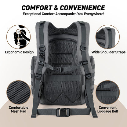 SHARKMOUTH Diaper Bag Backpack for Dad and Mom, Military Molle diaper Pack with Insulated Bottle Holders and Wipe Pocket