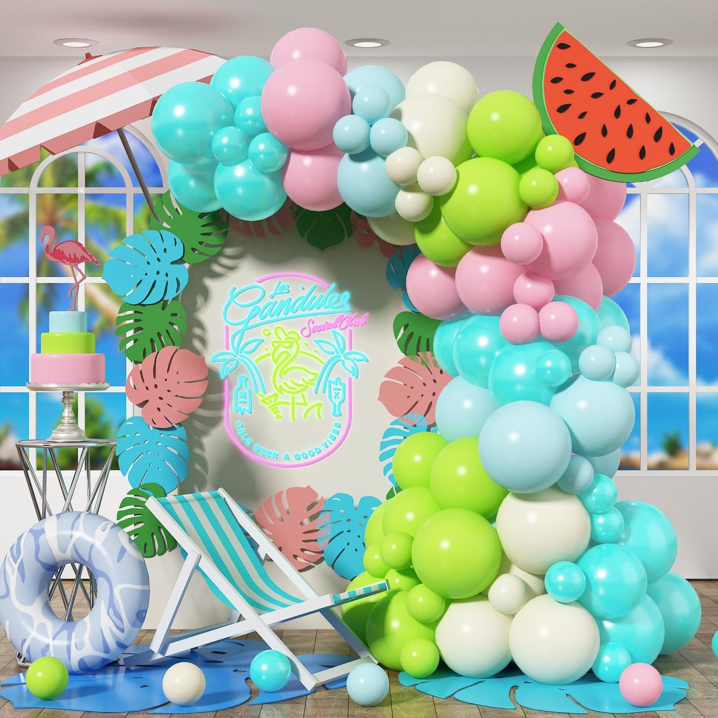 Dusty Blue Sage Green Balloon Arch Kit Slate Fog Blue Pastel Green White Sand Beige Gold Balloons Garland for Jungle Safari Birthday Baby Shower Wedding Party Decorations